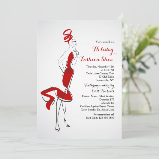 In de uitnodiging van het Show van de Mode Vogue (Staand voorkant)