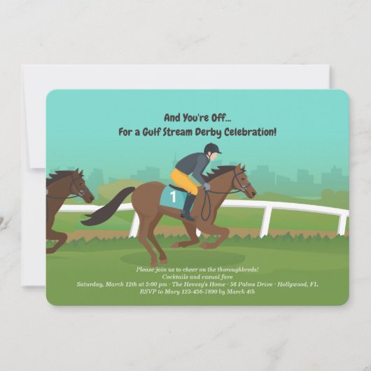 In de uitnodiging van Race Derby (Voorkant)