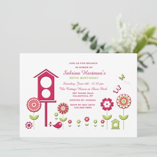 In de uitnodiging voor de tuin (Staand voorkant)