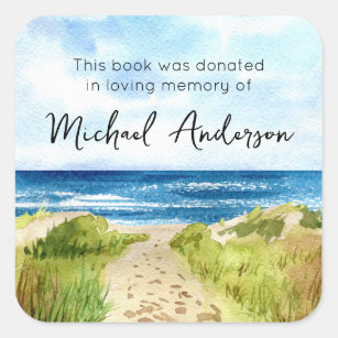 In de Van het Behouden van de Beach van het Boek v Vierkante Sticker
