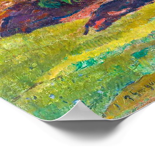 In de Vanilla Grove, Man en Paard | Gauguin | Poster (Hoek)