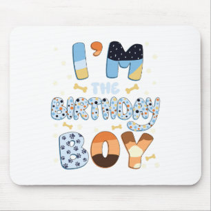 In de verjaardag Boy Dog Family Party Decoraties Muismat
