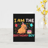 In de Verjaardagsjongen Schattige Capibara Kinder  Kaart (Gele Bloem)