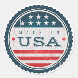 In de VS gemaakte sticker met distressed look