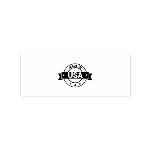 IN DE VS Vervaardigde Verpakkingslabel Jet Black I Rubberstempel (Gestempeld)