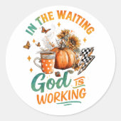 In de wachtkamer... ronde sticker (Voorkant)