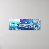 In de Wash jaagt Sailfish op school. Canvas Afdruk (Voorkant)