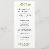 In de Waterverf Greenery Wedding Ceremony Programmakaart (Voorkant)