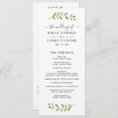 In de Waterverf Greenery Wedding Ceremony Programmakaart (Voorkant / Achterkant)