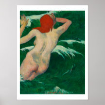 "IN DE WAVES" 1889 PAUL GAUGUIN POSTER