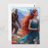 In de wei met Sasquatch Briefkaart (Voorkant / Achterkant)