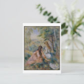 "In de wei" van Renoir Painting Briefkaart (Staand voorkant)