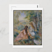 "In de wei" van Renoir Painting Briefkaart (Voorkant / Achterkant)