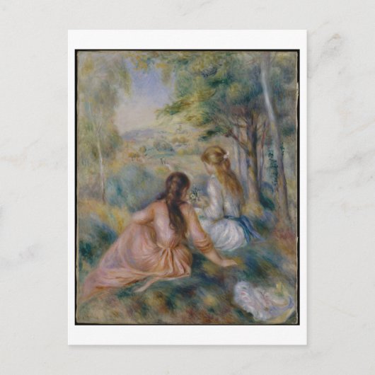 "In de wei" van Renoir Painting Briefkaart (Voorkant)
