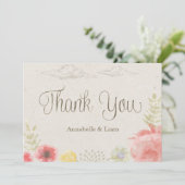 In de wei Zomer Bruiloft Dank U Bedankkaart (Staand voorkant)