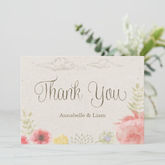 In de wei Zomer Bruiloft Dank U Bedankkaart (Staand voorkant)