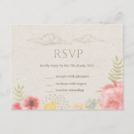 In de wei Zomer Bruiloft RSVP Briefkaart