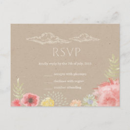 In de wei Zomer Bruiloft RSVP Briefkaart