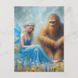 In de weide met Sasquatch Briefkaart