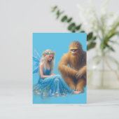 In de weide met Sasquatch Briefkaart (Staand voorkant)