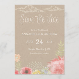 In de weide zomer bruiloft Save the Date Kaart