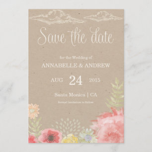 In de weide zomer bruiloft Save the Date Kaart