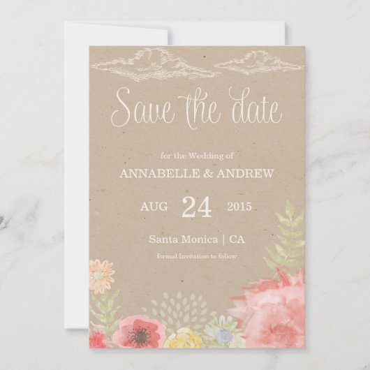 In de weide zomer bruiloft Save the Date Kaart (Voorkant)