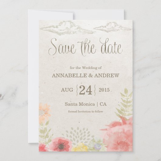 In de weide zomer bruiloft Save the Date Kaart (Voorkant)