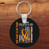 In de wet multiple sclerose bewustzijn MS vlag op  Sleutelhanger (Voorkant)