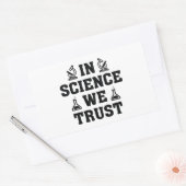 In de wetenschap vertrouwen we rechthoekige sticker (Envelop)