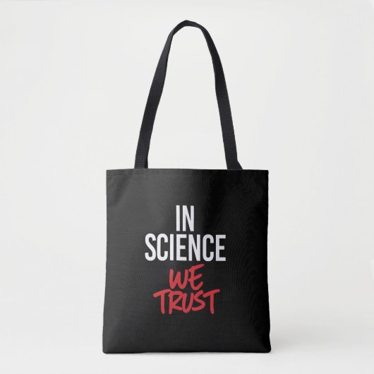 In de wetenschap vertrouwen we tote bag (Voorkant)