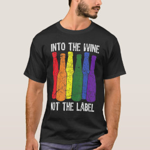 In de wijn, niet het etiket Biseksuele trots drink T-shirt
