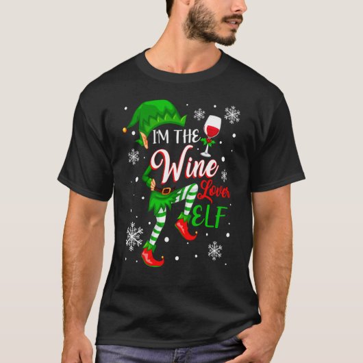 In de wijnliefhebber Elf Matching Family Group Chr T-shirt (Voorkant)