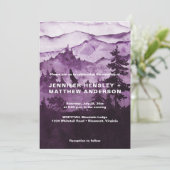 In de Wilde Paarse Mist Mountains Scene Wedding Kaart (Staand voorkant)