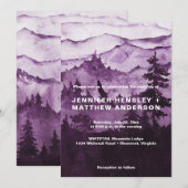 In de Wilde Paarse Mist Mountains Scene Wedding Kaart (Voorkant / Achterkant)