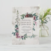 In de wilde rustieke Bourgondische grijze bloemen  Kaart (Staand voorkant)