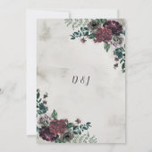 In de wilde rustieke Bourgondische grijze bloemen  Kaart (Achterkant)