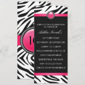 In de Wilde Zebra Print Sweet 16 Birthday Party Kaart (Voorkant / Achterkant)