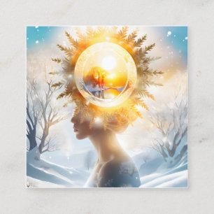 In de winter is de zon niet zo sterk als ze is vierkante visitekaartje