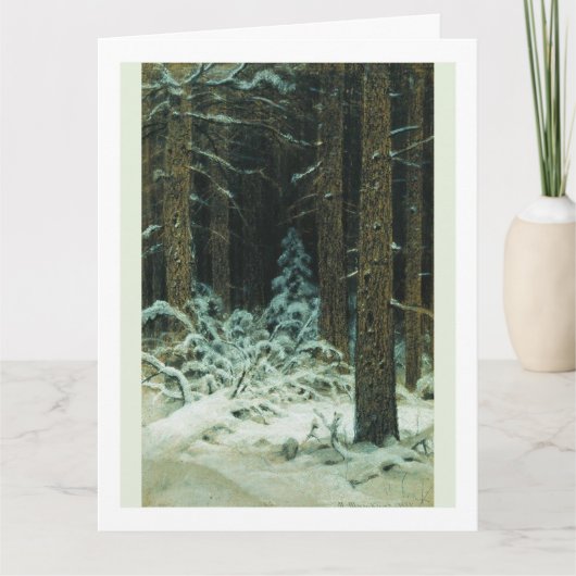 IN DE WINTER Ivan Shishkin 1883 Kerstmis Kaart (Voorkant)