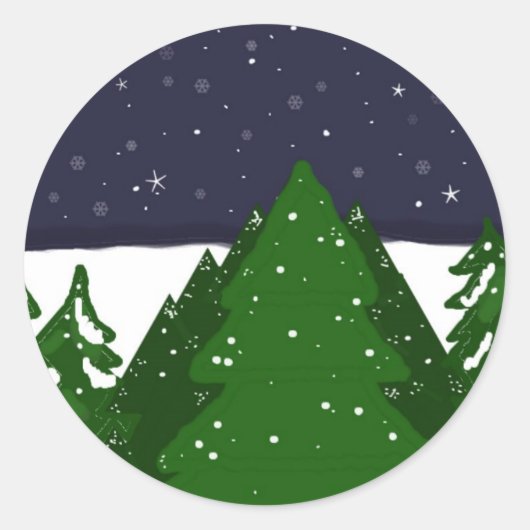 In de winter ronde sticker (Voorkant)