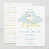 In de wolken - Baby shower Kaart (Voorkant / Achterkant)