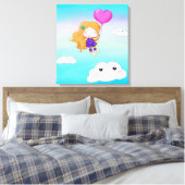 In de wolken canvas afdruk (Insitu (Slaapkamer))