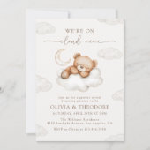 In de wolken Teddybeer Geslacht Reveal Feestje Kaart (Voorkant)