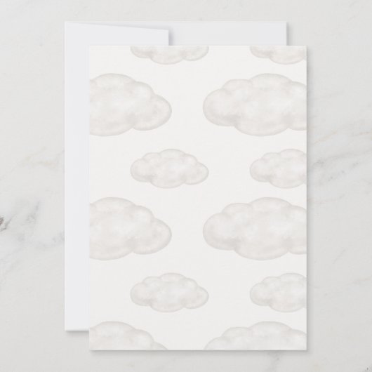 In de wolken Teddybeer Geslacht Reveal Feestje Kaart (Achterkant)