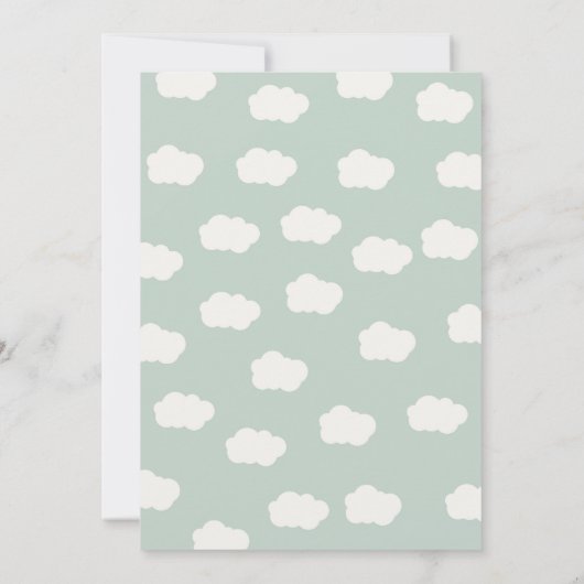 In de wolken Vliegtuig Verjaardagsfeest Kaart (Achterkant)