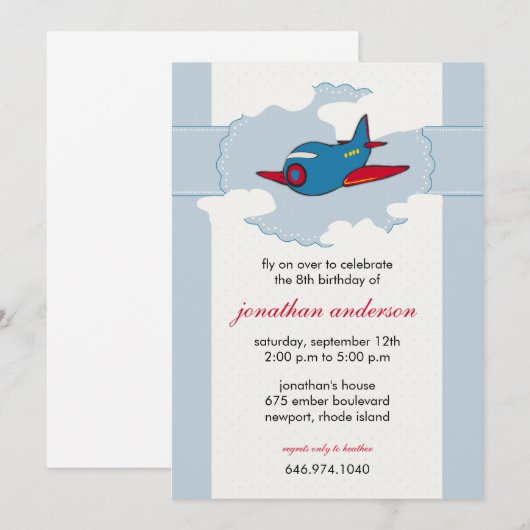 In de wolken wordt het vliegtuig uitgenodigd om 2  kaart (Voorkant / Achterkant)