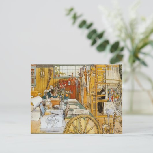 In de workshop met mam briefkaart (Staand voorkant)