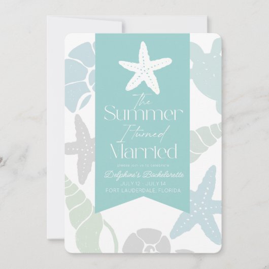 In de zomer ben ik getrouwd met een vrijgezellenwe kaart (Voorkant)