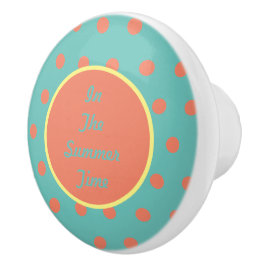 In de zomer keramische knop (Aqua & Coral)